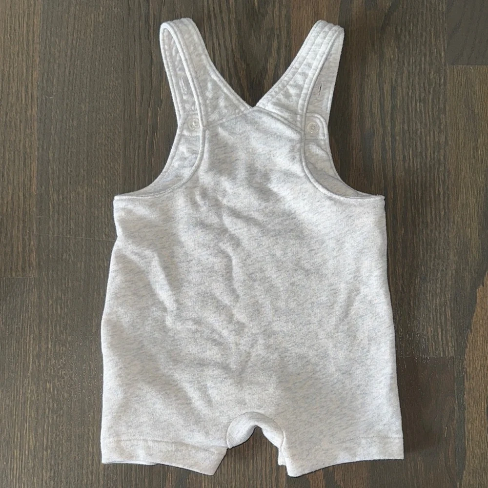 Old Navy Gray Sleeveless French Terry Shortalls | 6-12M